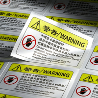 Étiquettes d'avertissement de sécurité industrielles personnalisées, autocollants de danger résistants aux rayures pour l'étiquetage des lignes de production automatisées en usine