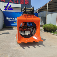 Godet de criblage hydraulique avec grilles interchangeables pour la séparation des matériaux fins et grossiers dans les travaux d'aménagement paysager et les déchets de terrassement