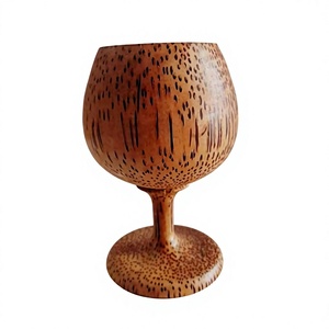 AZ ENTERPRISES Lot de 2 verres à vin en bois faits à la main, écologiques, capacité 250 ml, design rond classique pour cocktails - Product Image 6