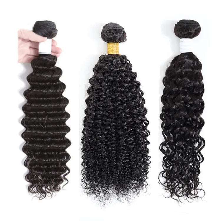Brazilian Hair Bundles Deep Wave Kinky Curly Water Human Hair Weave Bundles Virgin Cuticle Aligned Hair Remy Apple Girl