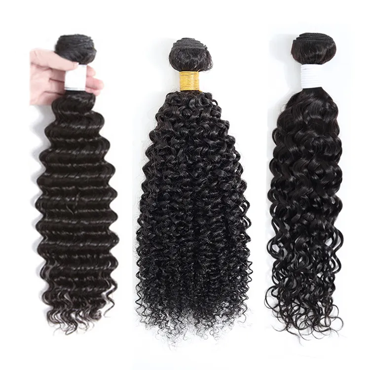 Virgin Cuticle Aligned Hair Brazilian Hair Bundles Deep Wave Kinky Curly Water Human Hair Weave Bundles Virgin Cuticle Aligned Hair Remy Apple Girl