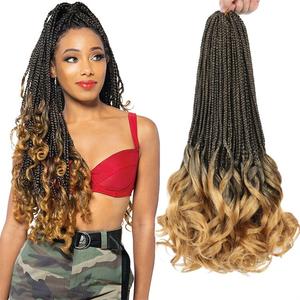 Trenzas de Ganchillo Estilo Francés <span class=keywords><strong>con</strong></span> Puntas Onduladas, Rizo Español en Espiral, Onda Suelta, Fibra Sintética de Alta Temperatura para Peinado - Product Image 5