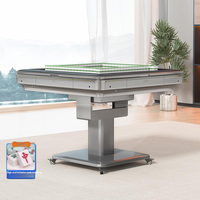 Table de mahjong automatique de luxe avec roues pliantes en métal silencieuses pour le divertissement