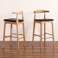 Chaise de bar à manger de style scandinave Tabouret haut en bois massif de haute qualité Chaise de bar pour comptoir de bar