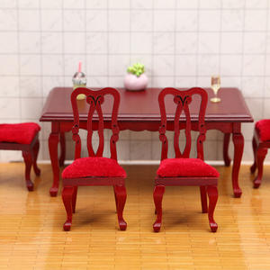 Escala 1:12, DIY juguete de madera, silla de comedor Vintage en miniatura, traje, adornos, accesorios para casa de muñecas, casa de muñecas 1:12, Mini comida - Product Image 4