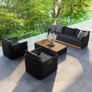 Meilleur ensemble <span class=keywords><strong>de</strong></span> canapés d'extérieur en teck moderne - Durable et imperméable pour <span class=keywords><strong>la</strong></span> cour et l'hôtel - Product Image 5