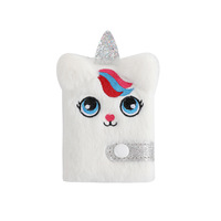 Cuaderno Portátil Infantil con Diseño de Unicornio y Oso de Peluche, con Bolsillo Extraíble