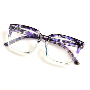 Lunettes de lecture carrées surdimensionnées sans ordonnance OEM, unisexe, monture PC dégradée, charnière à ressort, verres grossissants, vente en gros - Product Image 1