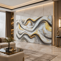 Panneau mural en PVC doré imperméable moderne, feuille de marbre UV pour usage domestique et en salle de sport