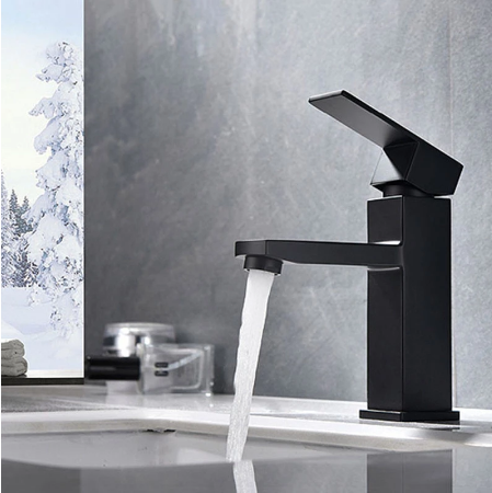 Черный квадратный смеситель для раковины в ванную комнату, смеситель для раковины с одной ручкой, смеситель для умывальника, смеситель для раковины в ванную комнату, туалете