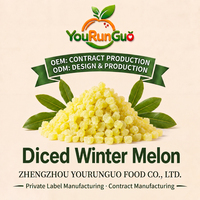 Cubes de melon d'hiver confits en vrac OEM, sucrés et croustillants, ingrédient traditionnel pour pâtisserie, garniture de dessert, 10 kg