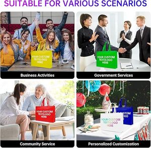 Custom <b>Jumbo</b> Sized Tote <b>Bags</b> Set Personalized Bulk Pack - Reusable Grocery <b>Bags</b>, Shopping <b>Bags</b>, Promotional Item Totes - Red - Product Image 6