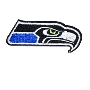 Remendo bordado de tecido com logotipo personalizado da equipe Seattle Seahawks por atacado