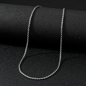 KISSWIFE 2mm 3mm 4mm 5mm Collier en acier inoxydable plaqué or 18 carats avec chaîne torsadée en argent <span class=keywords><strong>vermeil</strong></span> pour la fabrication de bijoux - Product Image 3