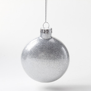 YILI Custom <span class=keywords><strong>clear</strong></span> 8cm 10cm di vetro soffiato a mano personalizzato albero di natale appeso Baubles Baubles piatto - Product Image 4