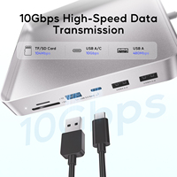 PULWTOP USB C HUB para iMac 24 pulgadas 2021/2023/2024, I-Mac Hub con USB C/A 10Gbps, SD/TF, soporte Expand M.2 SSD (NO incluido)
