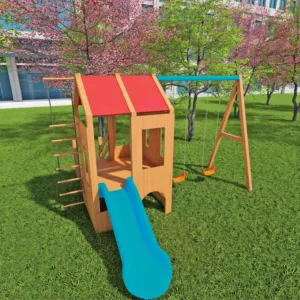 Durable Outdoor Kids Playground Equipment Anti-Corrosive Wood Play Sets For Outdoor Amusement