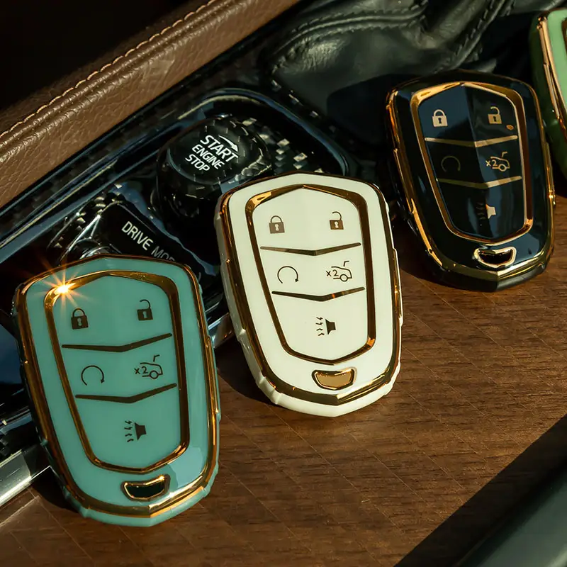 फैशनेबल डिजाइन ऑटोमोटिव एक्सेसरीज़ इंटीरियर स्मार्ट तीन बटन कुंजी टीपू कार के मामले कवर कार सहायक उपकरण