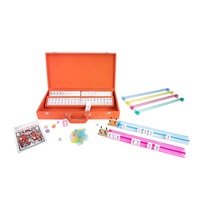 Reise tragbares Mahjong-Spielset Luxus-Leder-Mahjong-Set Box Luxus-Leder koffer American Mahjong-Spielset
