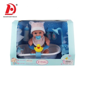 HUADA Cheap 12 Inch <strong>Blink</strong> <strong>Eyes</strong> <strong>Plastic</strong> Baby Boy Pee <strong>Doll</strong> Toy Set with Nipple &amp; Bath Tub - Product Image 6