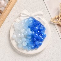 Manik-manik resin bulat 8/10/12mm yang berubah warna secara instan, manik-manik resin mata kucing yang berubah warna untuk gelang dan kalung DIY