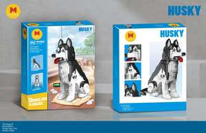 Masterpiece M23027 Schnauzer Husky Puppy Building <b>Blocks</b> Ornament Boys Girls Gift Assembly Building <b>Blocks</b> Toy - Product Image 4