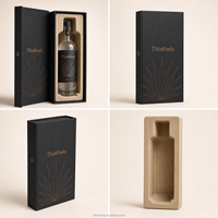 Emballage cadeau personnalisé haut de gamme pour bouteille de mezcal, boîte rigide imprimée avec insert personnalisé pour la promotion de la marque de spiritueux d'agave