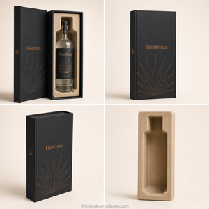 Caja Rígida Impresa Personalizada Premium para Botellas de <span class=keywords><strong>Mezcal</strong></span> con Inserto Personalizado para Promoción de Marcas de Licores de Agave - Product Image 4