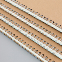 Bloc-notes spirale A5 en papier kraft mignon pour étudiants, 50 feuilles, feuilles mobiles, impression de logo, promotion, vente en gros