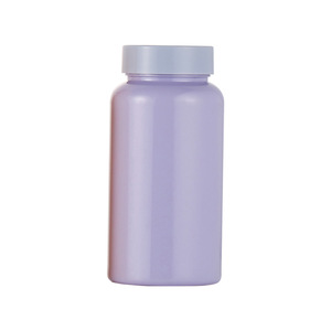 OEM iridescent luxury cute solid pink color aluminum 150ml medical pill pet plastic vitamin and capsules bottle