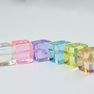 100pcsg/túi 12mm Acrylic Pha lê đá khối thẳng lỗ vuông hạt DIY hạt vòng đeo tay vòng cổ trang sức làm phụ kiện - Product Image 4