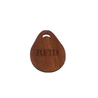Porte-clés en bois RFID WK49 rfid 125KHz 13.56MHz porte-clés imprimé logo personnalisé