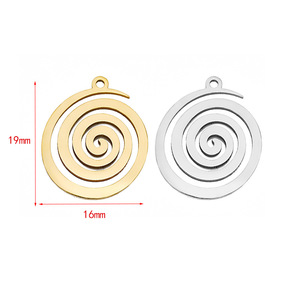 Colgantes de Acero Inoxidable Dorado Estilo Vintage en Espiral, Repelente de Mosquitos, Abalorios para Joyería, Materiales DIY para Collares - Product Image 3