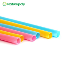 Pailles à boire en PLA végétal sans BPA, 190 mm/230 mm, compostables, emballées individuellement, pour boissons froides et fêtes