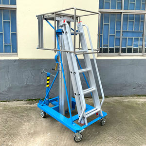 Yüksek kaliteli el krank tırmanma dikey alüminyum alaşımlı asansör küçük mobil asansör tek direk hava çalışma kaldırma platformları - Product Image 2