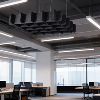 Panneaux acoustiques suspendus en feutre PET, à fentes, emboîtables, 60x60cm, insonorisants, fabrication OEM