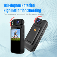 Caméra d'action 1080P, batterie 1000 mAh, vision nocturne, grand angle 120°, enregistrement en boucle de 8 heures, conception à clipser pour les sports de plein air