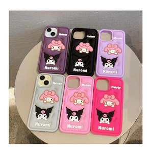 Linda base de maquillaje 3D de dibujos animados de silicona funda para teléfono móvil para iPhone 15 14 13 12 11 Pro Max elegante y de moda - Product Image 1