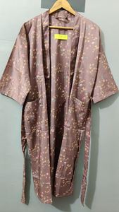 Robe en soie à imprimé floral, à nouer, manches trois quarts, col châle, veste kimono pour femme, printemps - Product Image 3