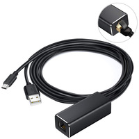 Adaptor Lan Ethernet USB Mikro Ke RJ45 100Mbps, dengan Kabel Catu Daya USB Cocok dengan Stik TV Api