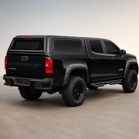 Auvent rigide noir pour benne de pick-up Chevrolet Colorado avec fenêtres latérales et vitre arrière