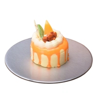 Baki kardus kertas kue persegi papan kue bergelombang Food Grade 6 "papan kue Mini emas grosir