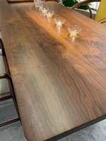 Meubles sur mesure fabriqués à l'usine de Foshan |   Table à thé moderne minimaliste en noyer noir américain massif pour salle de réunion