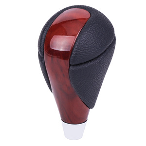 Toyota Car Gear <b>Knob</b> Black Wood Grain Leather Ergonomic Manual <b>Shift</b> <b>Knob</b> JM2-24 - Product Image 2