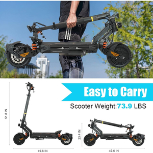 Potente Scooter Eléctrico Plegable de 5000W con Doble Motor para Adultos, 45 Millas de Autonomía, Batería de Alta Capacidad de 52V/25.6AH, Frenos de Disco, Ymj-1216 V - Product Image 6