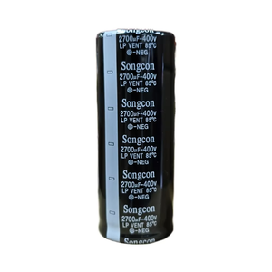 Condensador Electrolítico de Aluminio Songcon Serie LP 2700uf 400v 20% 85 2000h POLAR de Montaje Rápido - Product Image 1