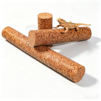 LEECORK Barre de repos en liège écologique et durable pour reptiles, jouet d'exploration favorisant l'exercice et réduisant le stress pour dragons barbus et lézards