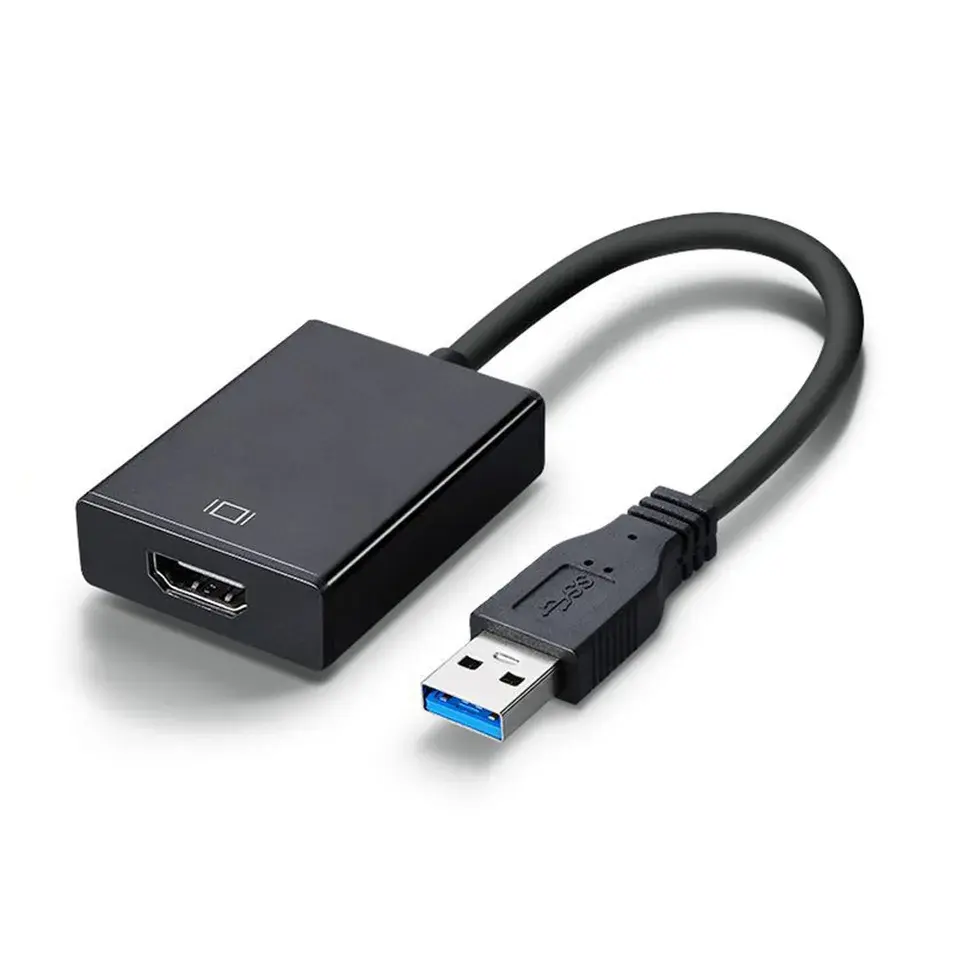 Kabel adaptor konverter Video USB 3.0 Pria Ke HD wanita, kabel adaptor 1080p USB 3.0 ke adaptor HDTV untuk proyektor Laptop PC dan HDTV