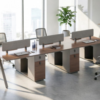 Poste de travail modulaire pour bureau ouvert avec écran de séparation et armoire de rangement, mobilier de bureau commercial, table de travail exécutive