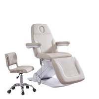 Magnifique table de beauté électrique pliable avec 3 moteurs, table de massage et fauteuil facial, réglable en hauteur électriquement, pour usage en spa et salon.